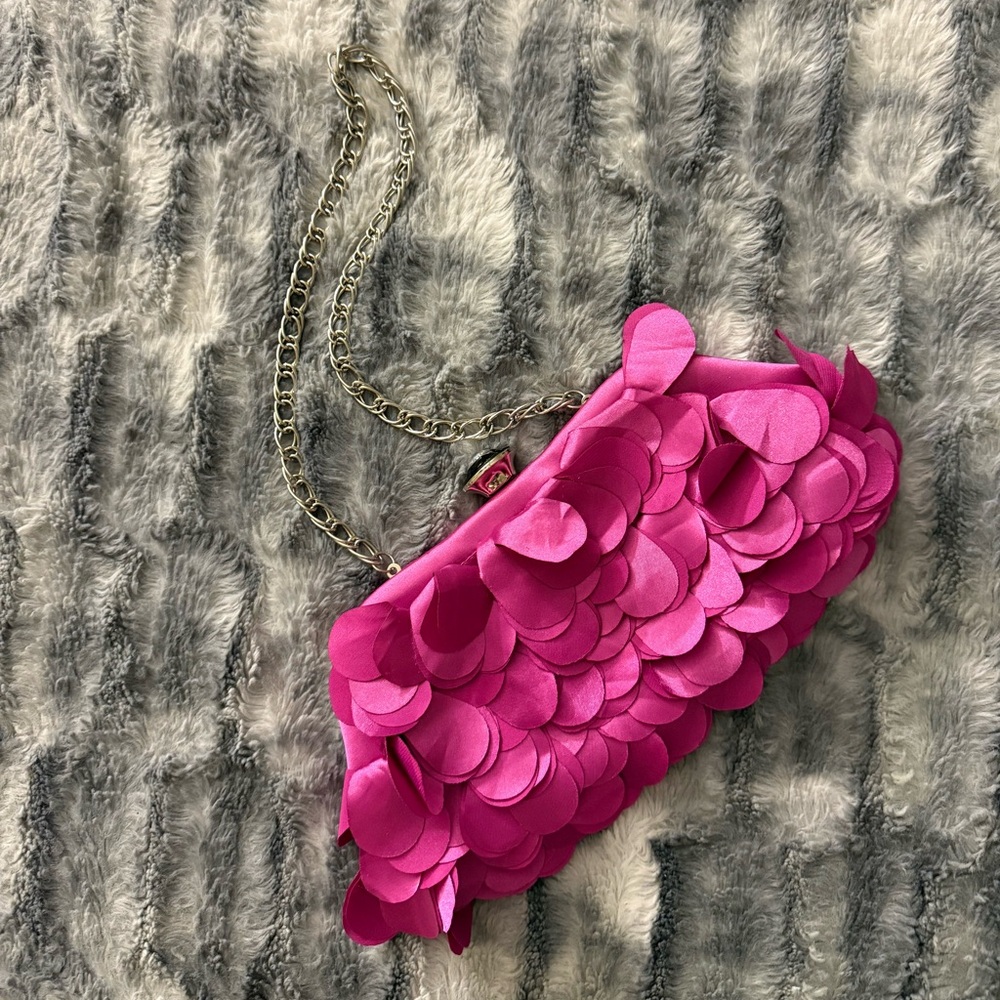 Flower pink evening bag